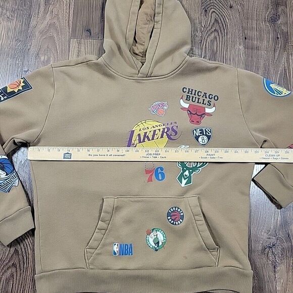 Hollister NBA Hoodie Adult Medium Brown All Over Print Flaws* - Picture 6 of 14